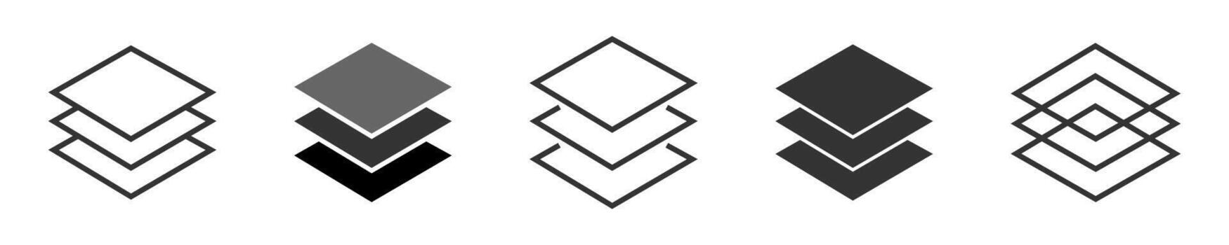 Layer icon set. Layers icons collection. vector