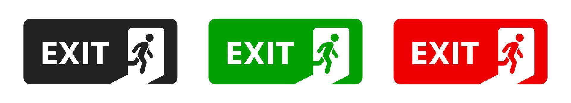 salida. emergencia salida signo. vector