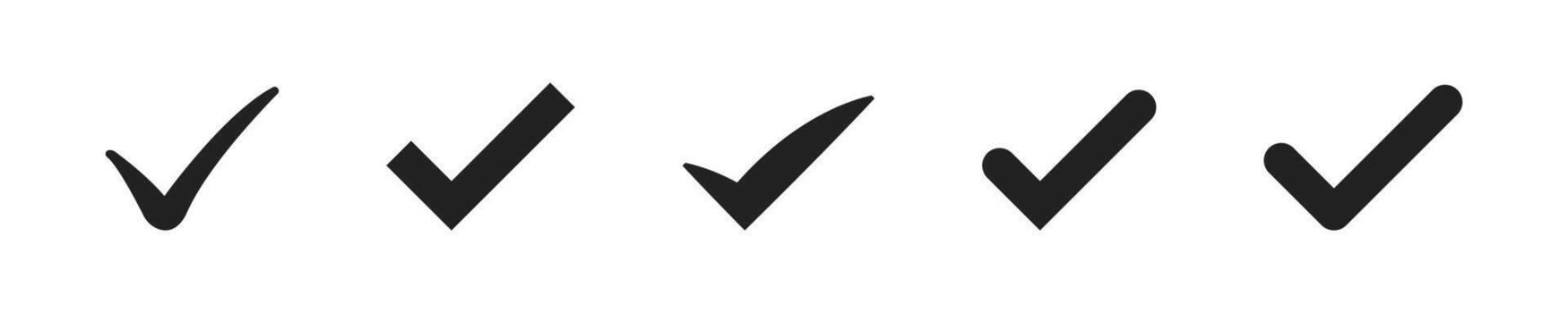 Black check mark icons. Checkmark icon set. Tick symbol. vector