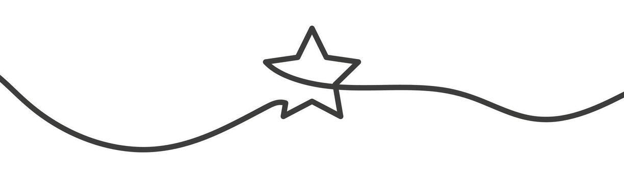 Star in continuous. One line star icon. vector