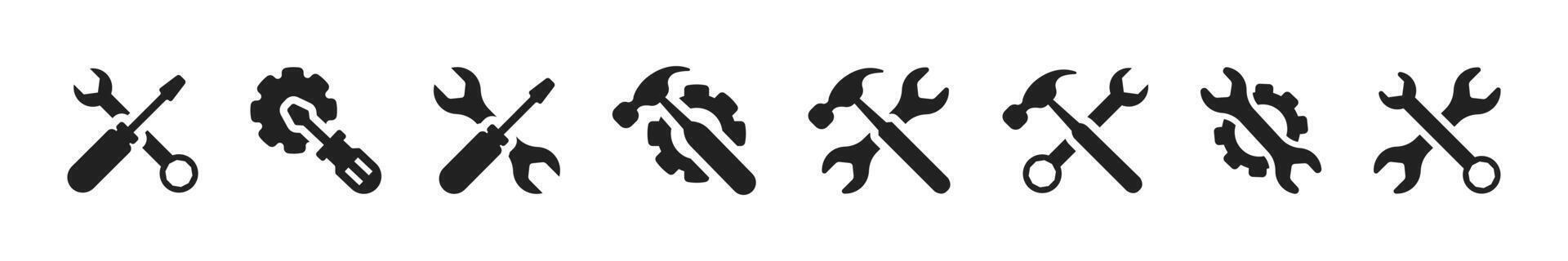 Tool icon set. Tools and Service icons set. Instrument symbol collection vector