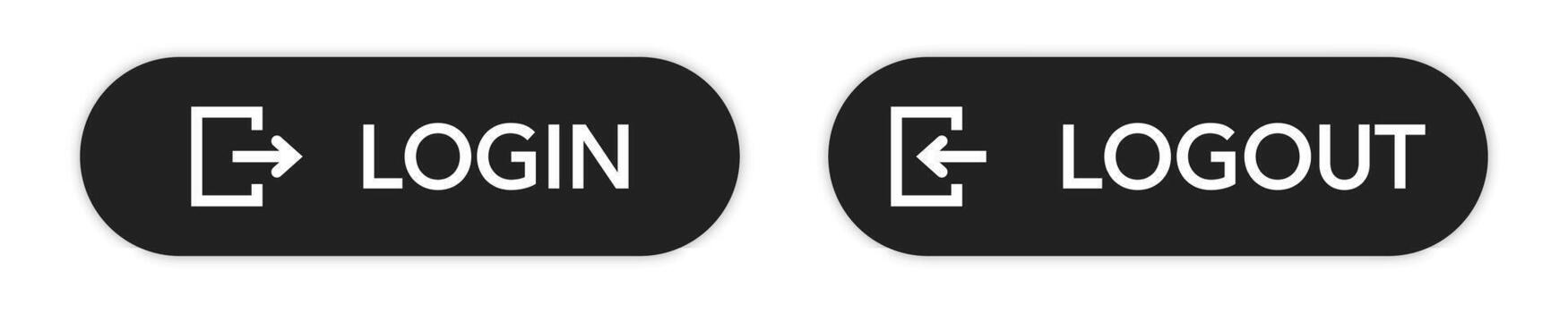 iniciar sesión cerrar sesión botón icono. usuario botones. vector