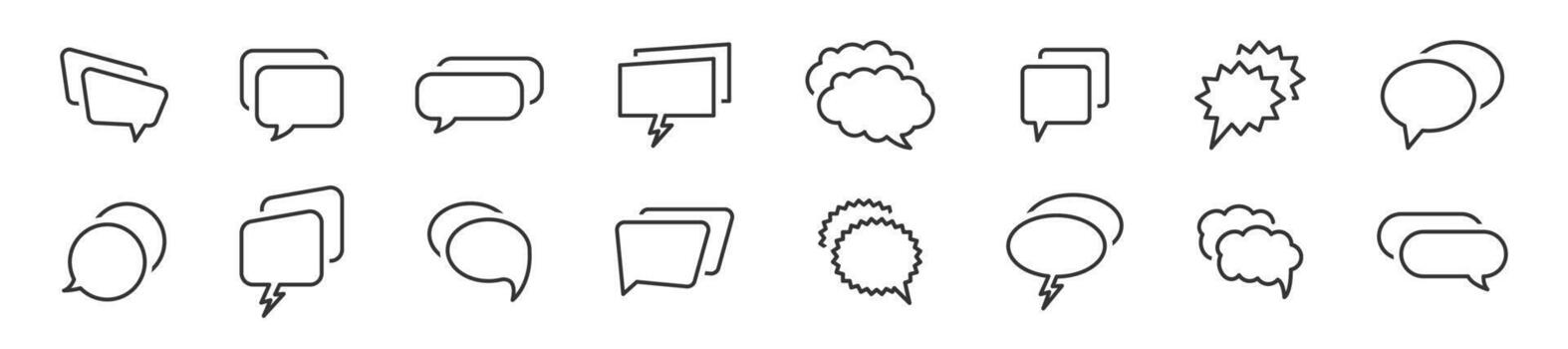 Line speech bubble collection. Speech bubble with halftone. Set of speech bubbles. vector