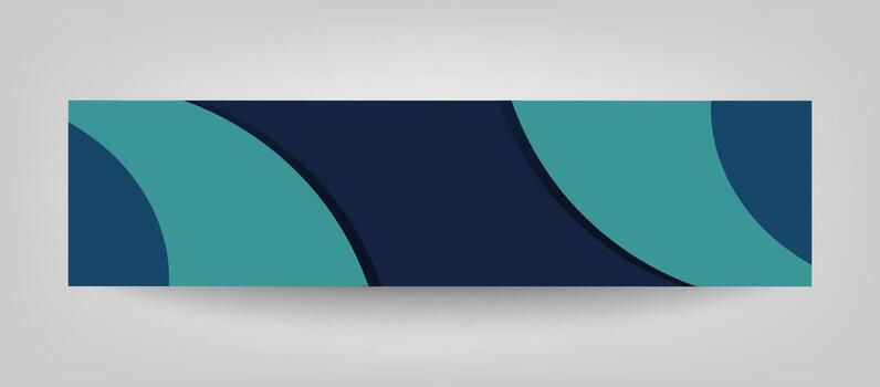 Modern Corporate Horizontal Banner Background with Abstract Curved Shapes in Blue and Teal Design vector