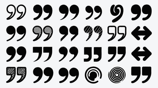 Diverse Collection of Quote Marks and Symbols for Creative Design Projects vector