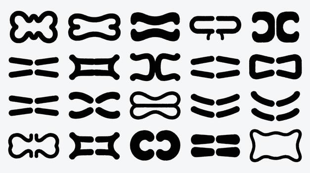 Abstract shapes and curved lines create unique patterns vector