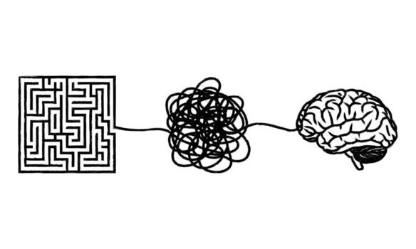 Maze to Brain Connection Representing Problem Solving and Cognitive Processes vector
