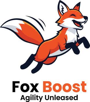 dinámica zorro mascota marca enfatizando velocidad, agilidad, y actuación vector