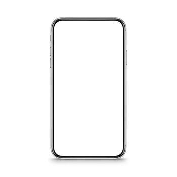 pulcro moderno teléfono inteligente Bosquejo con blanco blanco pantalla para aplicación monitor vector