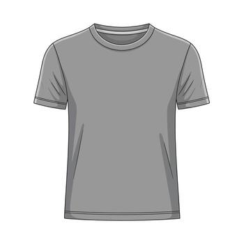 Plain gray short sleeve t-shirt mockup for design customization vector