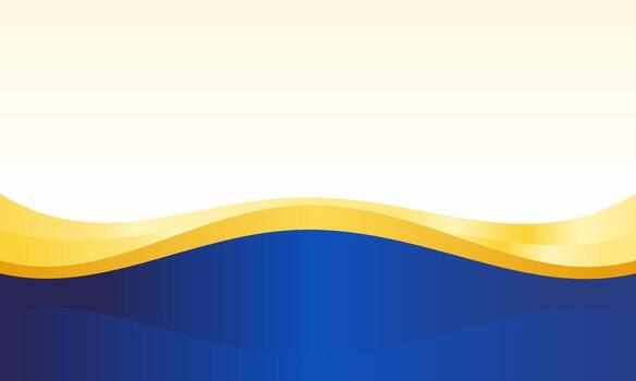 Vibrant Blue and Gold Abstract Background with Flowing Curve Design Template vector