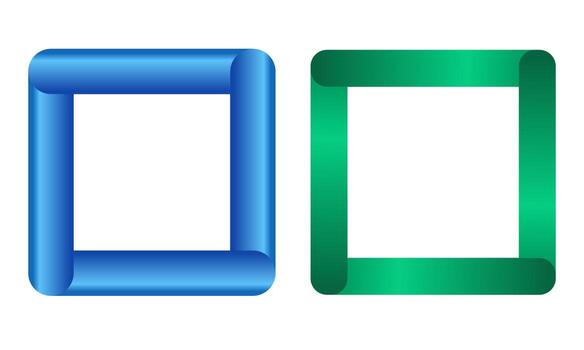 Dynamic Rolled Square Frame and Clean Green Square Frame for Text or Images vector
