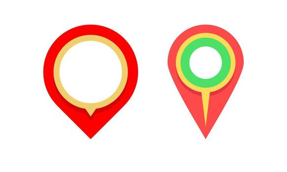 Map Pin Marker Icons In Red And Green For Navigation And Location Layouts vector