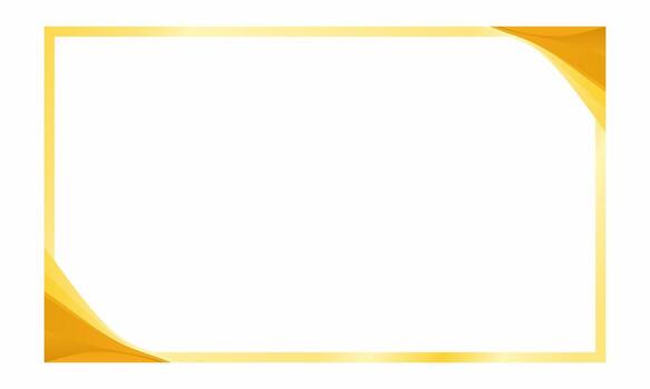 Elegant Gold Frame With Smooth Yellow Corners For Invitation Layout vector