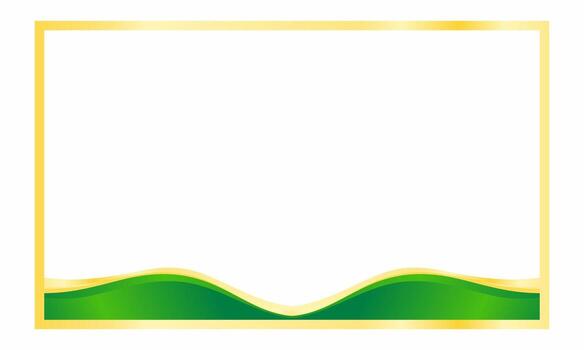 A Rectangular Gold Frame Border with a Green Wavy Base, Providing a Clean Layout for Certificates and Diplomas vector