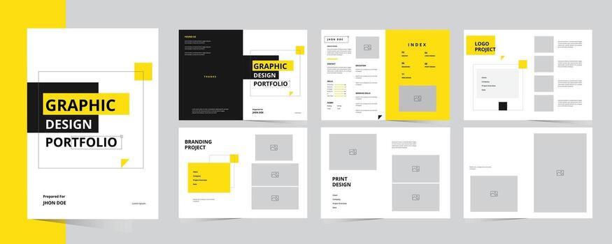 Graphic design portfolio, multipurpose portfolio design layout vector
