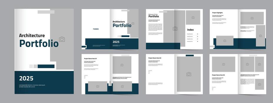 Unique and clean portfolio design layout or architecture portfolio template design vector