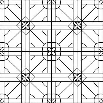 sin costura embaldosado modelo un geométrico diseño con cuadrícula y circular elementos vector