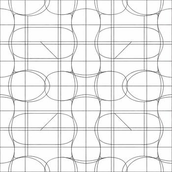 Seamless Tiled Pattern with Geometric Shapes in Black and White vector