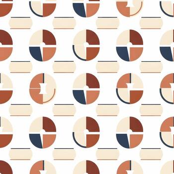 sin costura geométrico embaldosado modelo en calentar terroso tonos con circular elementos y limpiar líneas, Perfecto para digital y impresión vector