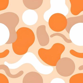 Abstract seamless tiled pattern with organic shapes in beige and orange tones, a versatile graphic design element for modern applications vector