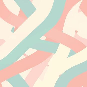 A contemporary seamless pattern of abstract overlapping pastel ribbons. This soft, tiled background features flowing, curved lines for modern design vector