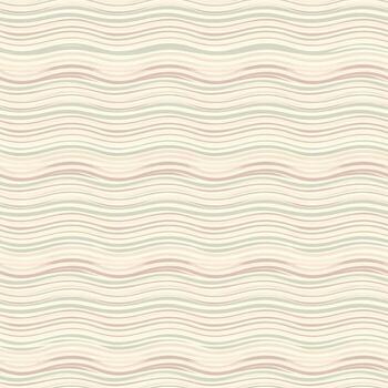 Abstract seamless pattern with tiled horizontal wavy lines, featuring a soft and delicate pastel color palette for a vintage feel background vector