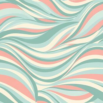 Seamless tiled abstract wave pattern illustration, with pastel color palette and artistic flowing lines creating a soothing and elegant background design vector