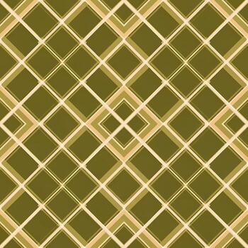 elegante sin costura embaldosado modelo presentando un geométrico rombo cuadrícula en terroso aceituna tonos, un versátil resumen antecedentes para textil y diseño vector