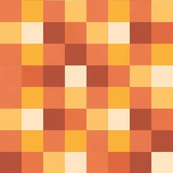 Abstract pixelated background featuring a geometric square grid pattern with a warm orange and yellow color palette for digital texture vector
