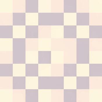 Seamless pastel checkerboard pattern of soft purple and cream squares, creating a calming geometric background texture ideal for modern design and decorative projects vector