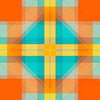 Dynamic abstract geometric pattern with intersecting orange, teal, and yellow lines, featuring a unique layered design for contemporary digital backgrounds vector