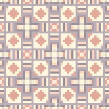 sin costura geométrico cuadrícula modelo con suave pastel sombras, presentando un decorativo, bloque mosaico diseño ideal para contemporáneo antecedentes, textiles, y varios digital Arte proyectos vector