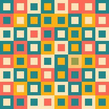 Colorful Grid Pattern Design A Vibrant Array of Squares in a Geometric Composition vector