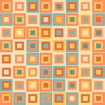 Retro Tile Pattern with Geometric Squares Vintage Style Aesthetic vector