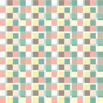 Soft pastel checkerboard seamless pattern with a grid of colorful squares. A minimalist and decorative geometric background for fabric and print design vector