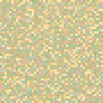 Abstract geometric background featuring a colorful pixelated grid pattern of squares in soft, muted pastel tones creating a simple mosaic texture vector