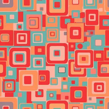sin costura resumen modelo de vistoso retro redondeado cuadrícula. un maravilloso geométrico antecedentes inspirado por 70s estilo vector