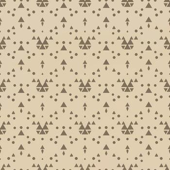 resumen geométrico sin costura modelo con sencillo triangular y circular formas repetitivo antecedentes en neutral tierra tonos para moderno diseño vector