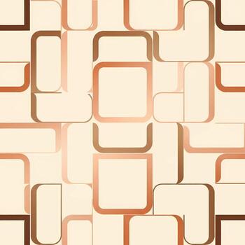Retro Geometric Pattern Featuring Rounded Squares in Warm Earth Tones vector