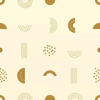 resumen dorado geométrico formas modelo - un sin costura repitiendo diseño con moderno minimalista estética vector