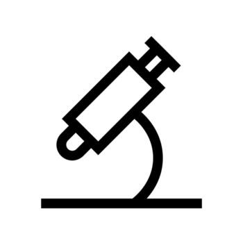 A simple line icon of a microscope for lab analysis. vector