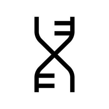 An outline symbol of the double helix DNA structure. vector