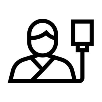 An outline icon of a generic person, representing a patient or user. vector