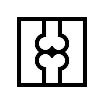 A simple line icon of a bone image, representing an X-ray or scan. vector