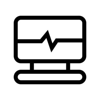 A linear graphic of a heart with an ECG line, representing a heart monitor. vector