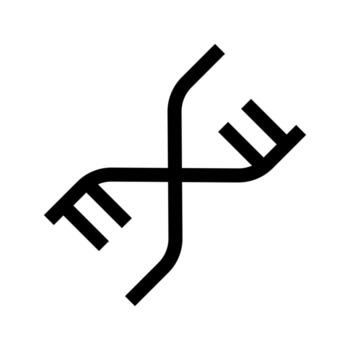 A solid symbol of the double helix DNA structure. vector