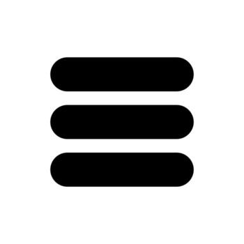 A solid-style icon representing a list of media items, symbolizing playback queue or collection. vector