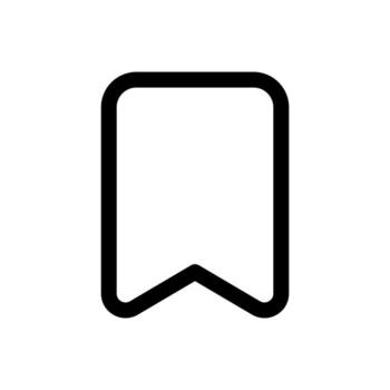 A line-style icon of a tag or ribbon, symbolizing saving or marking a place. vector