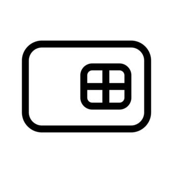 A line-style icon of an SD card, symbolizing external storage or memory. vector